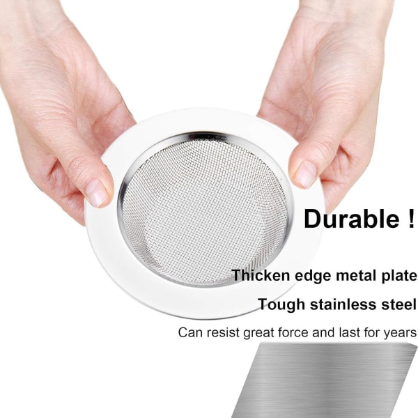 2-pack avloppssil, rostfritt stål, diskhossil, pipfilter, pluggfilter