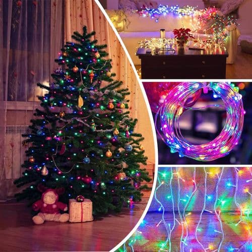 LED-lysstreng, lysgardin 300 LED'er USB fire farver