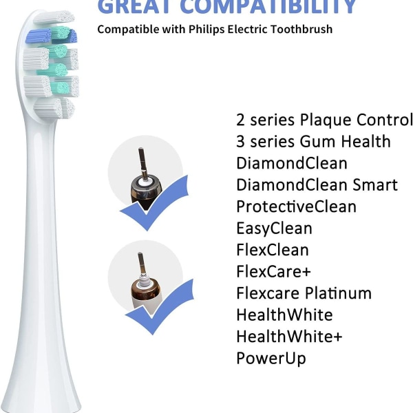 4 elektriske tannbørstehoder, elektriske tannbørstefester