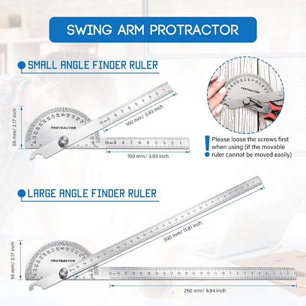 2-pack gradskiva gradskiva linjal arm swing rostfritt stål KLB