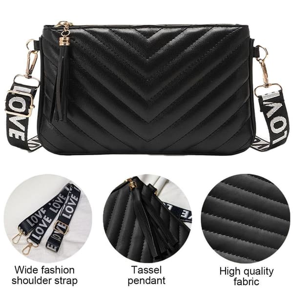 Letvægts små crossbody tasker til kvinder, skuldertasker og sort