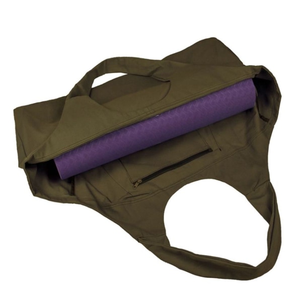 Andningsbar Canvas Yogaväska Resväska för Fitnesskläder (Svart)