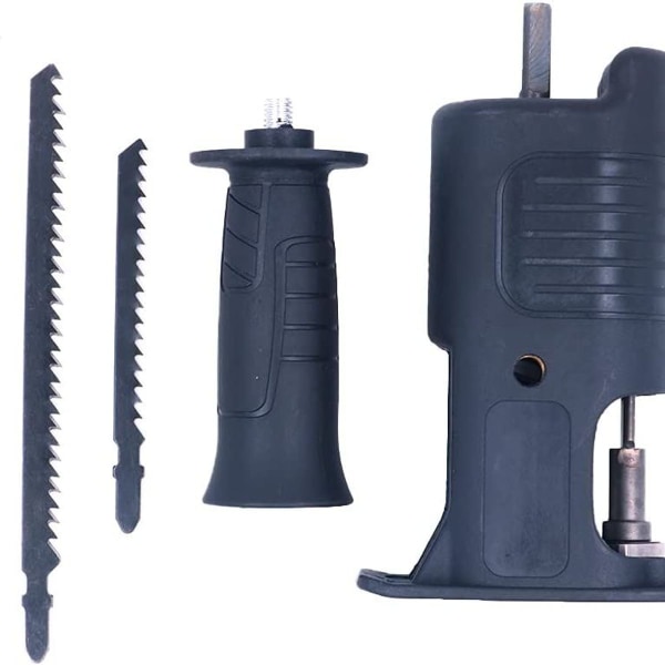 Drill Saw Attachment, Portable Reciprocating Saw Adapter with 3 Blades, Saw Drill Attachment, Drill Saw