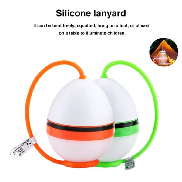 To sæt LED-hængende lys til udendørs silikone campingtelte (orange).