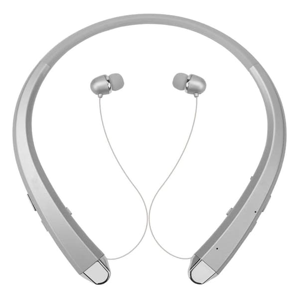 Bluetooth-hovedtelefoner, trådløst nakkebåndsheadset med sølv