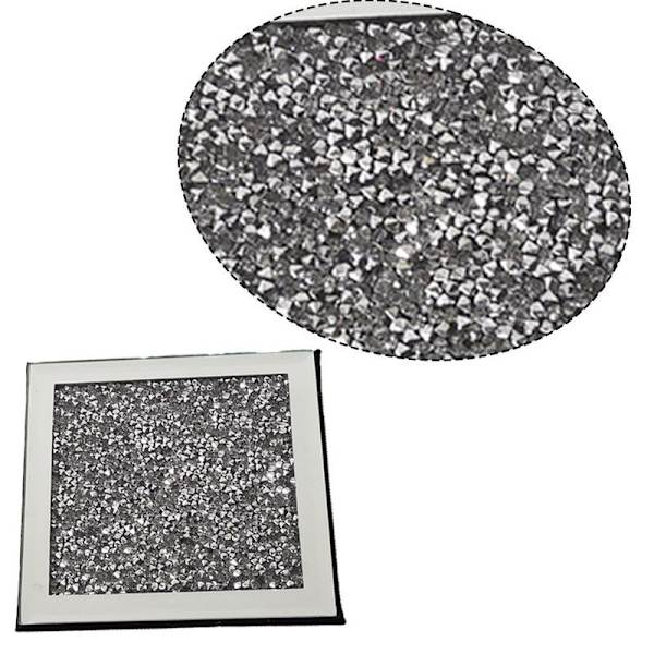 Speilglassbrikke, knust diamantkoppmattedekor på Shape2