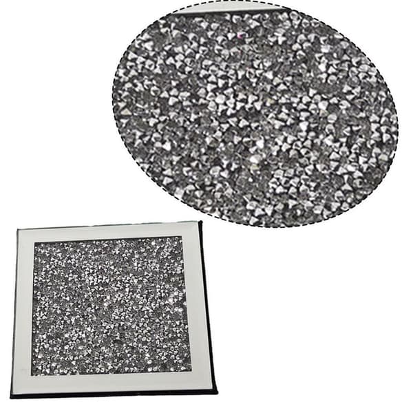 Spejl Glas Coaster, Knust Diamant Kop Måtte Dekor på Shape2