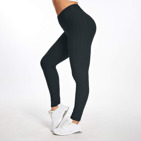 Berømte Leggings, Kvinder Butt Lifting Yoga Bukser Høj 01 Sort KLB
