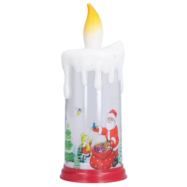 Flamlösa jul-ljus, LED-simulerad låga, tomten KLB