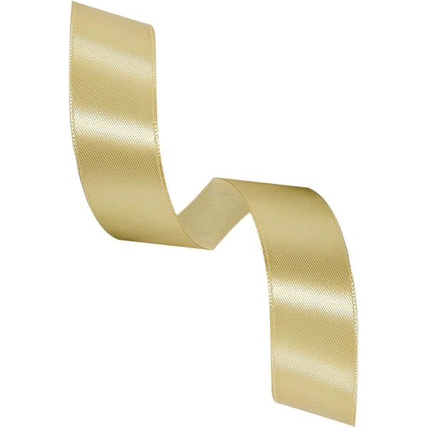 Guld satinbånd 25 mm x 22 m - dekorativt bånd til bryllupper,