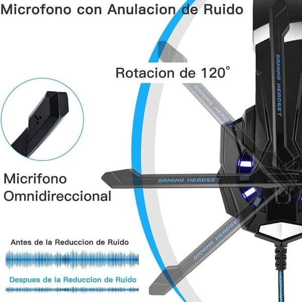 Gaming headset for PS4 Xbox One headset med stereo surround