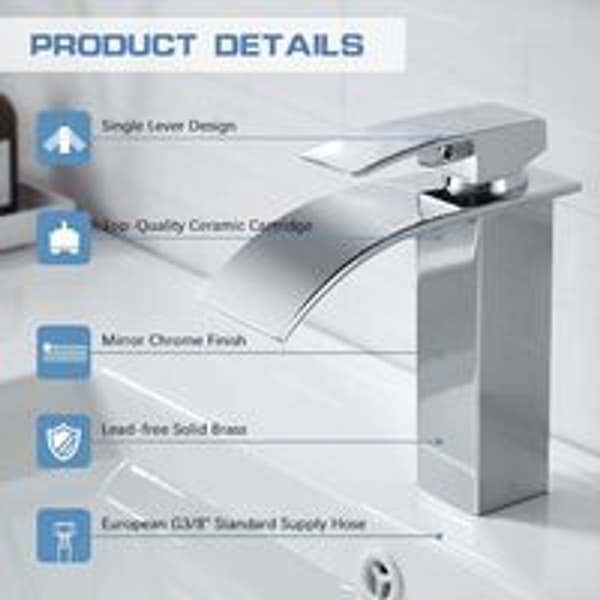 Moderne fosskran for baderom, elegant kranutforming KLB