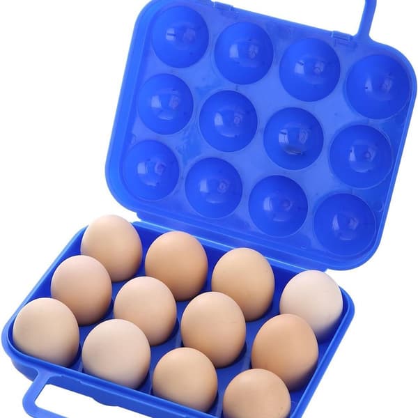 Bærbar utendørs eggboks, 2-delt eggboks, eggbrett, KLB