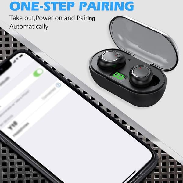 Trådløse Bluetooth-øretelefoner, Bluetooth 5.3 In-Ear Black