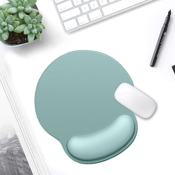 Ergonomisk musmatta, silikonmusmatta med handledsstöd, azurblå