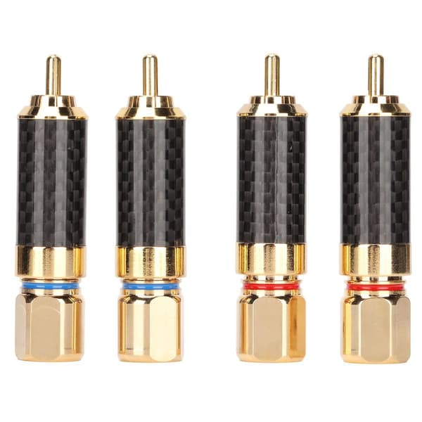 RCA lydplug, kulfiber, forgyldt, oxidation KLB