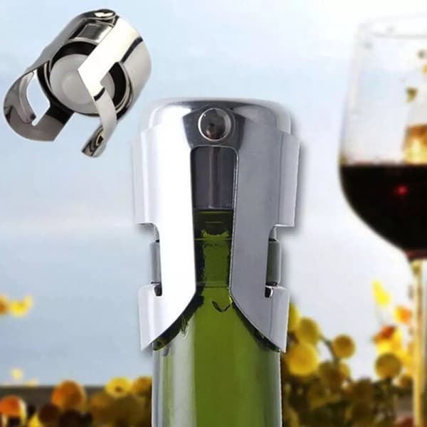 Sæt med 3 champagnepropper i rustfrit stål til mousserende vin med en længere forsegling, champagne gavetilbehør.