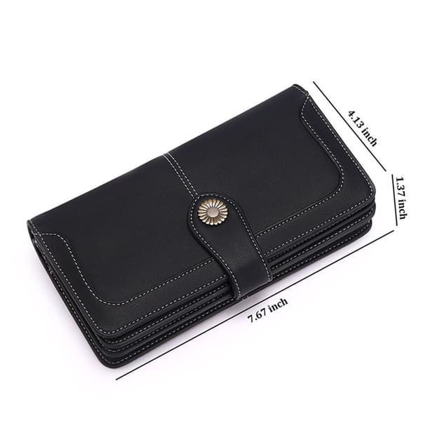 Dam läder plånbok, stor plånbok, clutch RFID