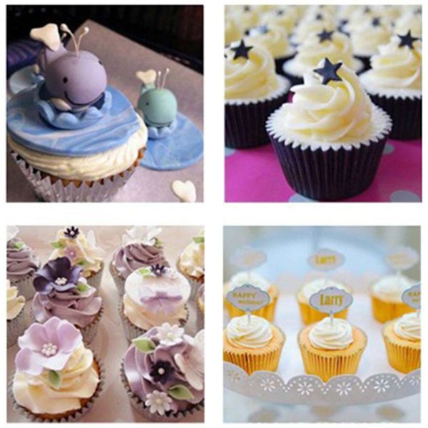 100 stk. sæt Muffinforme Papir Cupcakeforme Mini Sølv KLB