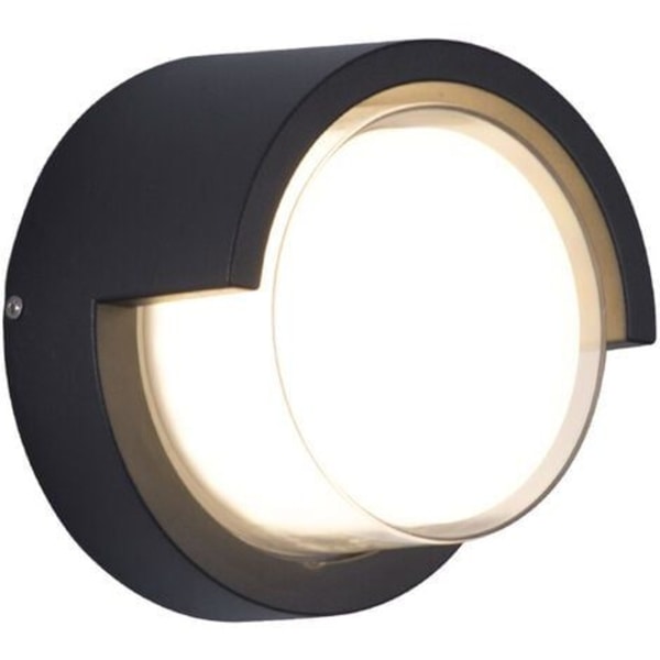 12W LED vegglampe, vanntett, IP65, innendørs veggbelysning, varmt hvitt, svart vegglampe for hage, front, bad, veranda, garasje, soverom, trappekorridor