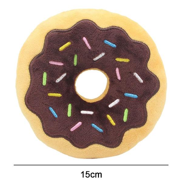 Donutformad plysch katt kattmynta leksak kattunge interaktiv kudde kaffe KLB