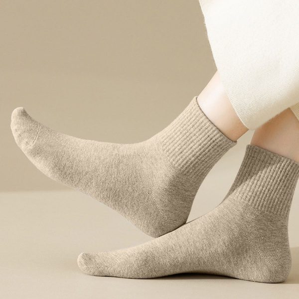 5 par höststrumpor dam resorstrumpor set casual strumpor blandade färger 1 KLB