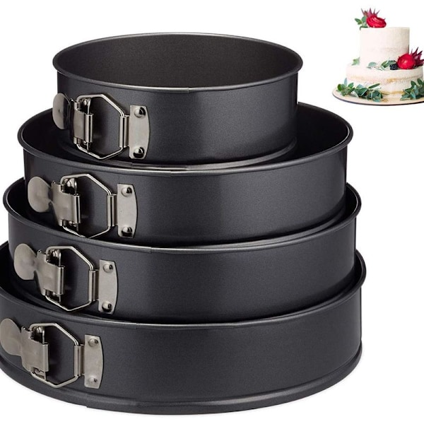 Gråmetallisk springformspanneset, 4 delar, rund, Ø 11/18/22/25 cm,