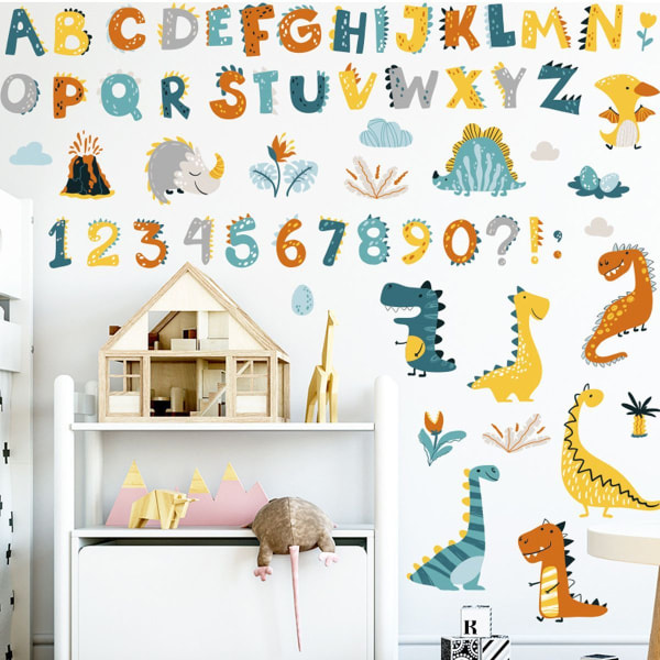 ABC Stickers, Alphabet Stickers - Animal Dinosaur Alphabet Wall Stickers - Class KLB