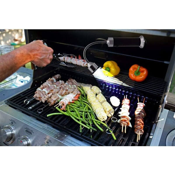 Barbecue-lyssæt med 2 LED-grilllys med magnetfod, 360 graders rotation, fleksibel justerbar til grill, camping, fest, udendørs-A KLB