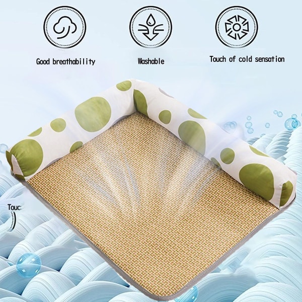 Kjølematte for kattunger og valper, Rattan kjæledyrpute for katter, liten M (19,7x15,75x1,1) KLB