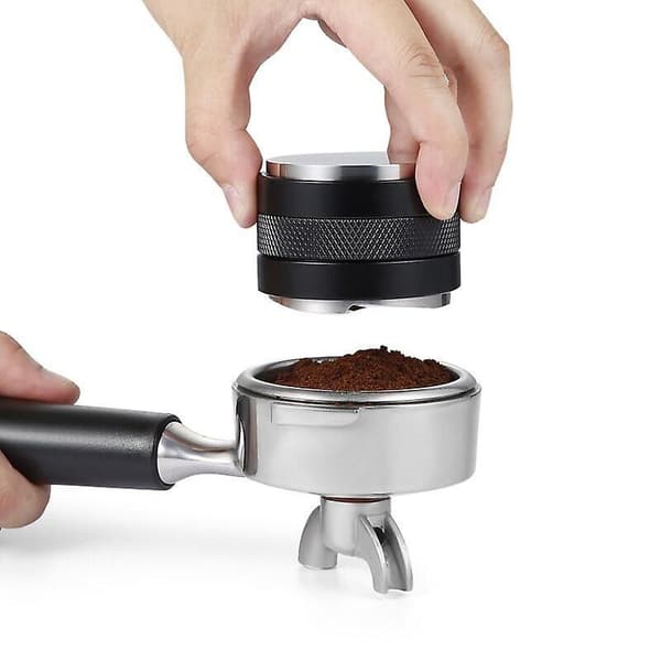 Dobbelt Kaffe Tamper Kaffe Tragt Ring Pulver Ring, Espresso Kaffe Presse Sølv Tamper Kaffe Tilbehør (S)