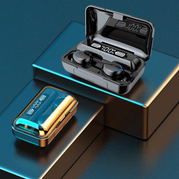 Trådløse Bluetooth 5.1 IPX5 Vandtætte Øretelefoner Sorte
