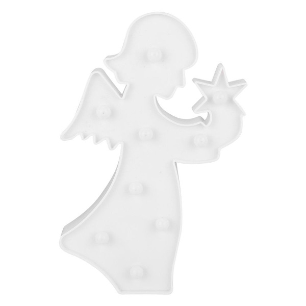 Plastik LED Engel Fe Figur Natlampe Dekoration Lys KLB