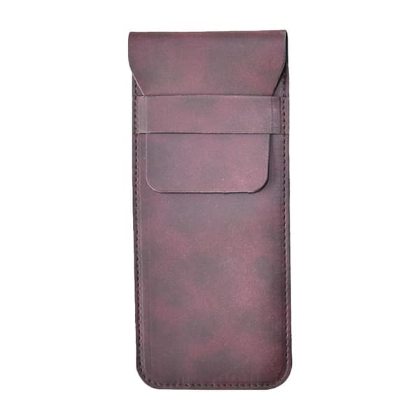 Läderrullpenna/Pennhållare/Pouch Organizer, Vinröd