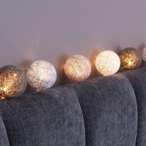 Bomullsboll ljusslinga - grå