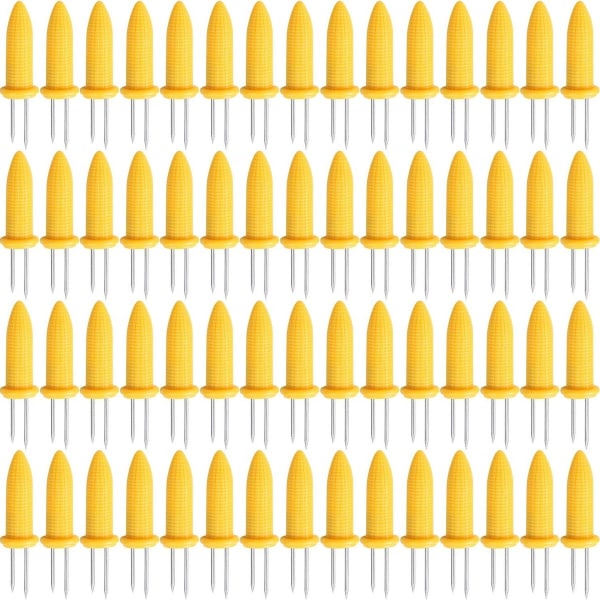 Pakke med 60 majskolbespyd, små majskolbeholdere, rustfrit stål gafler, majskolber KLB