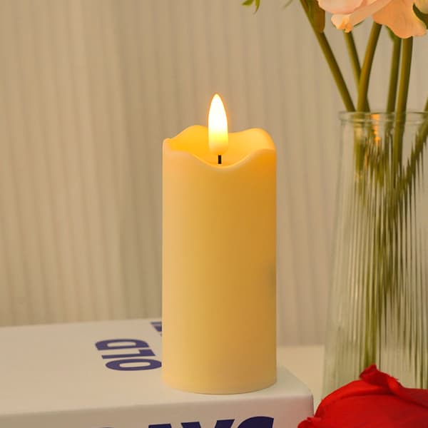 Elektronisk flammefri stearinlys, romantisk telys glødende KLB