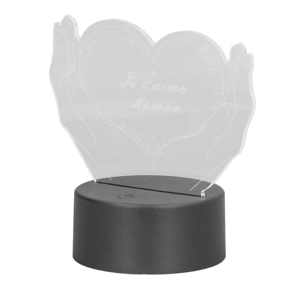 3D bordlampe hånd og hjerteform LED nattelys 7 farver KLB