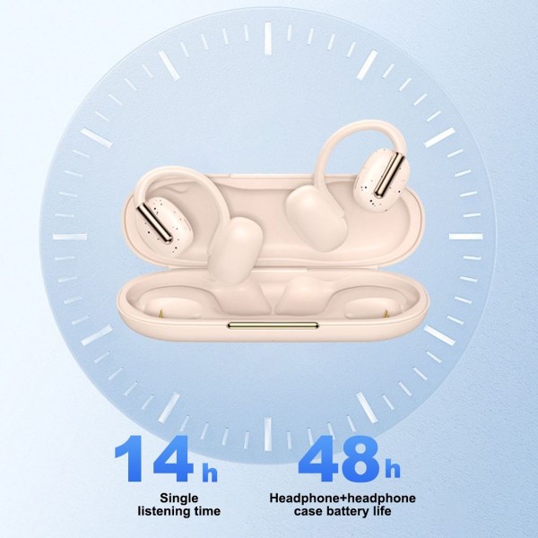 Langattomat Open Ear -kuulokkeet, Bluetooth 5.3 -nappikuulokkeet valkoisilla