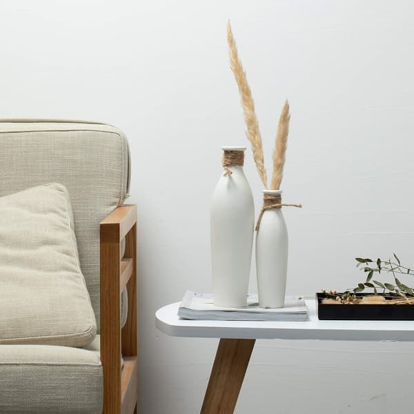 Keramisk vas i 2-pack - modern inredning i vitt