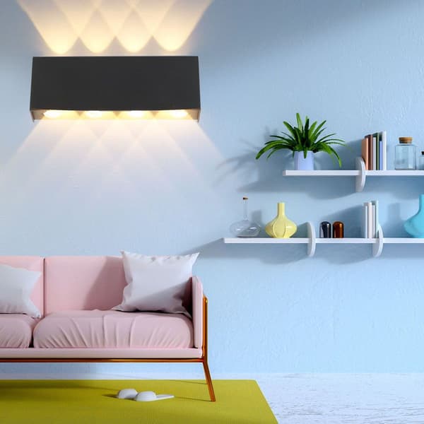 6W enkel rektangulær aluminium LED vegglampe for KLB