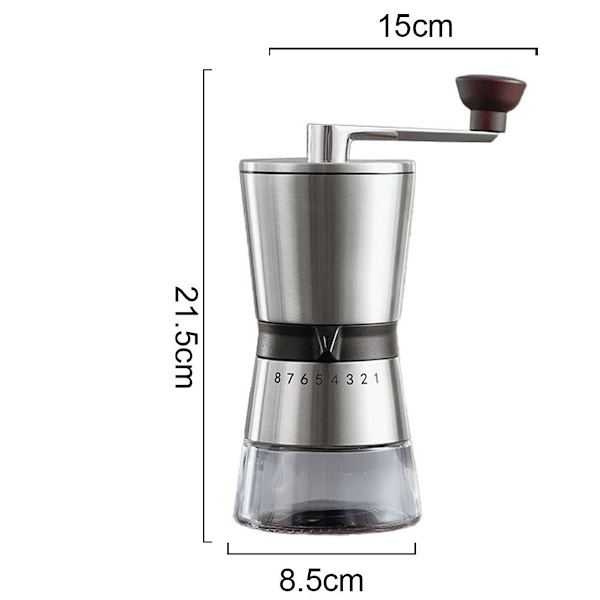 Fint justeret: Praktisk 8-trins kaffekværn til perfekt kaffeglæde på farten KLB