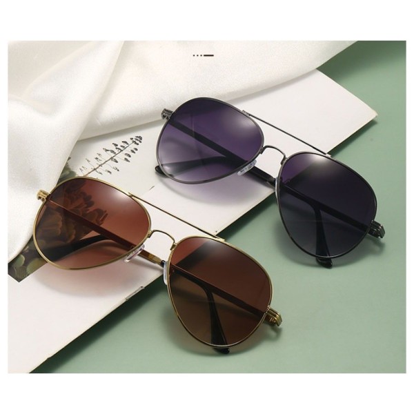Todelt sæt dobbelte grå og dobbelte te solbriller nye dobbeltstrålende solbriller til mænd sort tudsespejl damemode personlighed retro spejl