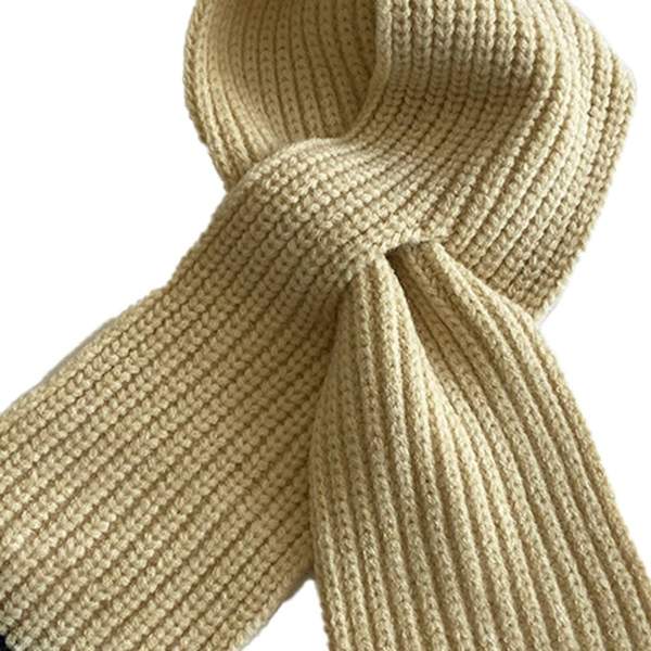 Børnemode Solid Farve Toddler Strikket Halstørklæde Blød Varmt Khaki