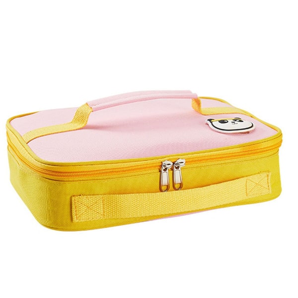 Lasten lounaslaatikkokassi litteä Bento-laukku kannettava Take Away vaaleanpunainen