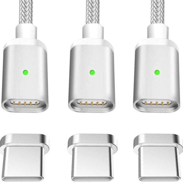 iPhone laddningskabel, [3 stycken 1M] Lightning kabel nylon silver