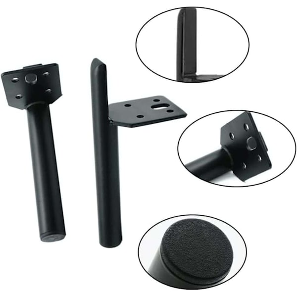 4 st DIY möbelben, metallben, möbelben, järnfötter, skåpben, med 16 skruvar, för soffa, soffbord, TV-skåp, säng, skåp