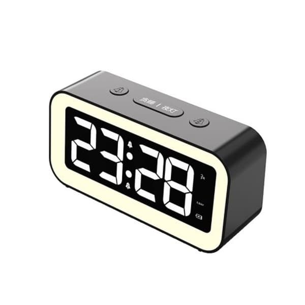 Elektronisk LED-väckarklocka Nattljus (Svart)