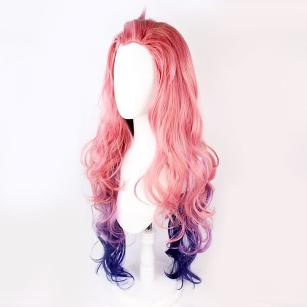 Rosa Evolution Blå Lila Lolita Lång Lockig Hårnål Hästsvans Cosplay Peruk