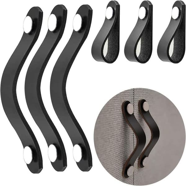 6-pack läderhandtag för möbler, läderhandtag för möbler 137 x 25 mm, modern stil